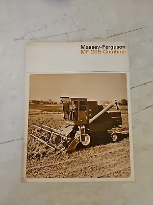 Vintage 196 Massey Ferguson 205 Combine Original Dealer Sales Brochure  • $13.45
