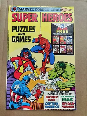 1979 Marvel Comics Super Heroes Puzzles And Games #1 Pencil Markings On 4 Pages • $4