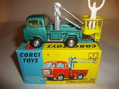 £75 • Buy CORGI 478 HYDRAULIC TOWER WAGON ON JEEP FC-150 - EXCELLENT In Original BOX