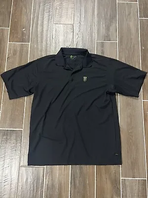 Monster Energy Polo Shirt Size XL Black Logo • $16.96