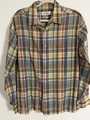 Vintage Mr. California Men's Size L Plaid Shirt Long Sleeve Mister Large • $45