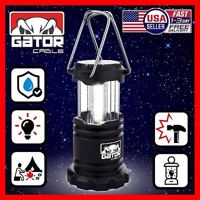 Camping LED Bright Hurricane Lantern Light Lamp Portable Collapsible Battery • $8.99