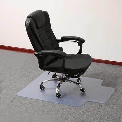 Non-slip None/spiked Office Chair Desk Mat Wood Floor Carpet Protector Pvc Clear • £14.95