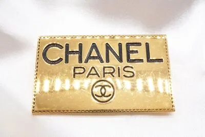 CHANEL Vintage Brooch Logo Plate Coco Mark CC Accessories Gold 7637h • $766.45