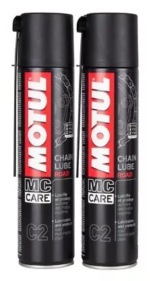 Motul Chain Lube ROAD Motorcycle Kart Bike TWO CANS PAIR XRING ORING ZRING • $24.95