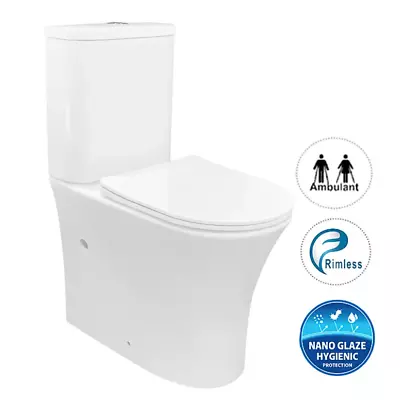 855*365*620mm Newport Back To Wall Rimless Extra Hight Toilet Suite • $389