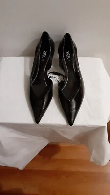 $32 • Buy ZARA Women's  Mesh  D'orsay Kitten Heels Pointy Shoes Black  US Size  6  New 