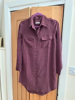 £27 • Buy Equipment Femme Silk Long Plum Purple Silk Shirt Size S