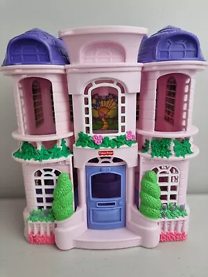 FISHER PRICE Loving Family Folding Doll House 2000s PINK Mansion Fold Out Handle • $49.99