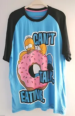 The Simpsons T-Shirt Size XL Homer Simpsons “Can’t Talk Eating.” Blue  • £9.95