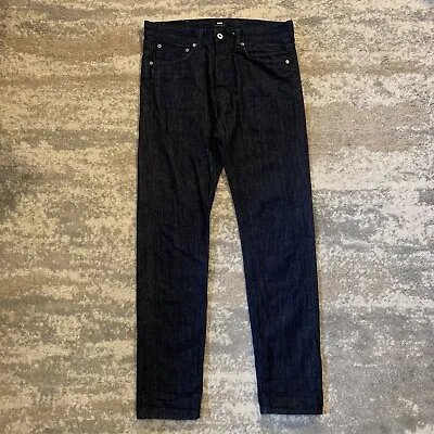 Edwin ED-80 Slim Tapered Japanese Denim Jeans Indigo Blue Navy W33 L32 • £34.99