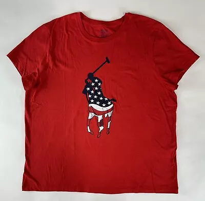NEW Polo Ralph Lauren Women's Size XL Red Flag Big Pony T-Shirt • $25