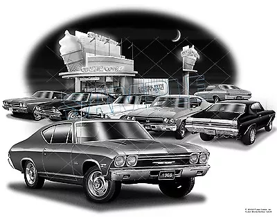 Chevelle 6869 Muscle Car Auto Art Print # 1208   Free Usa Shipping  • $24.99