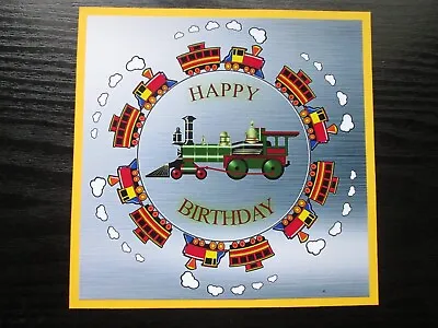 £1.30 • Buy NEW=== 2 X HAPPY BIRTHDAY TRAIN SET    Hand Made Card Toppers