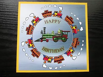 £1.30 • Buy NEW=== 2 X HAPPY BIRTHDAY TRAIN SET    Hand Made Card Toppers
