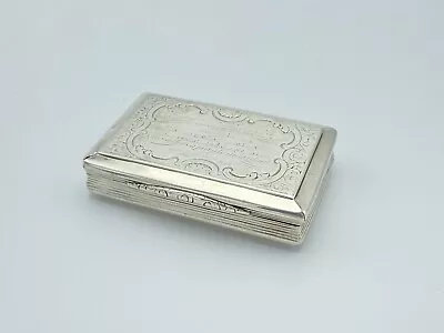 Nathaniel Mills Sterling Silver Snuff Box Tobacco Box 1848 • £199