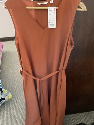 $27.60 • Buy Uniqlo Linen Longline Tunic Dress With Tie Belt Size M