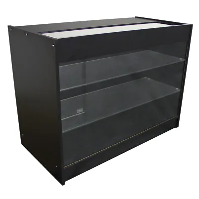 £399.99 • Buy Retail Glass Shelf Product Display Counter Showcase Lockable Cabinet Black K1200