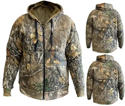 Mens PADDED CAMO Fleece Lined Quilted Jungle Fishing Sherpa Jackets Hunting • £21.99