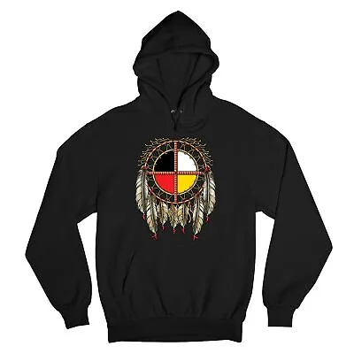 The Medicine Wheel Dreamcatcher Sweatshirt Native American Symbol Hoodie • $39.95