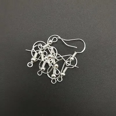 100pcs 925 Silver Bead Ear Hook DIY Handmade Making Jewelry Accessorie Supplies • $3.49