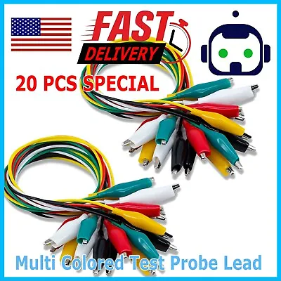 $8.95 • Buy 20Pcs Double-ended Wire Crocodile Alligator Clips Test Leads Jumper Cable