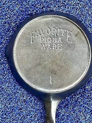 Vintage Cast Iron FAVORITE PIQUA #1 Toy Skillet - 4 1/4” Full RESTORED  • $52