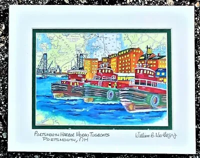 Moran Tugboat Portsmouth Harbor Art Print Tug NH Shipyard Gift Boat • $35