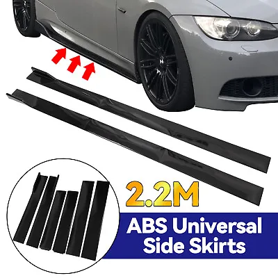 86  Universal Black Car Side Skirt Extension Rocker Panel Splitter Protector Lip • $32.39