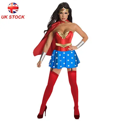 £25.99 • Buy Adult Deluex Wonder Woman Superhero Corset Costume Halloween Cosplay Fancy Dress