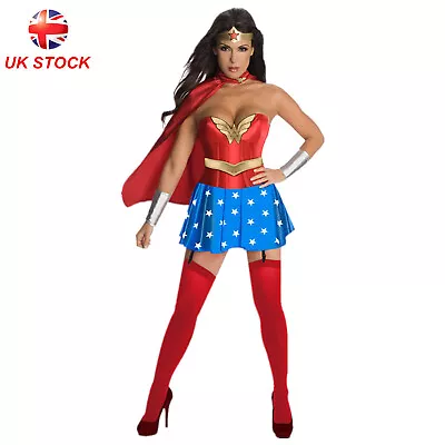 £25.99 • Buy Adult Deluex Wonder Woman Superhero Corset Costume Halloween Cosplay Fancy Dress