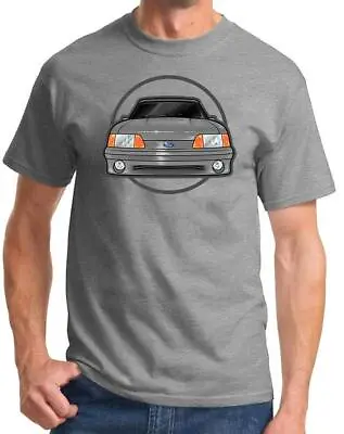 1987-93 Ford Mustang GT 5.0 Fox Body Grey Car Front End Classic Design Tshirt • $20