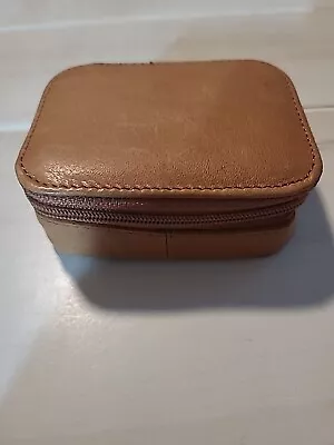 Rolfs Genuine Leather Jewelry Tiny Travel Case Wallet 3.5  X 3  Vintage Zippered • $26.77