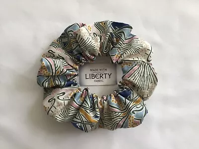 Liberty London Ianthe Fabric HANDMADE HAIR SCRUNCHIE Gift Blue Pink • £5.50