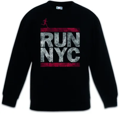 RUN NYC Kids Boys Girls Pullover New York City Run Fun DMC Marathon Letters • $48.35