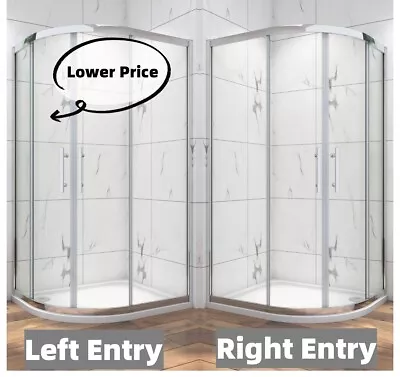Offset Quadrant Shower Enclosure Corner Cubicle Door & Tray-800/900/1000/1200mm • £132