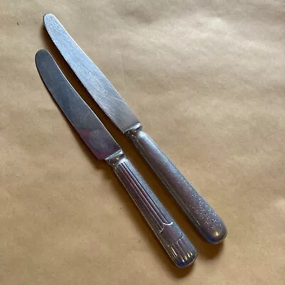 2x VINTAGE ALLOY HANDLED ALUMINIUM KNIVES ROSTFREI & SHEFFIELD KNIFE MAKING • $20