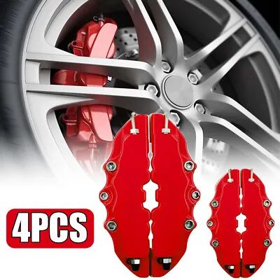 $29.89 • Buy 4Pcs Red 3D Car Disc Brake Caliper Covers Kit Brake Parts Accessories Universal