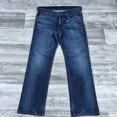 J Brand Jeans Mens 36 Blue Whiskers Kane Cotton Blend Straight Dark Wash • $29.95