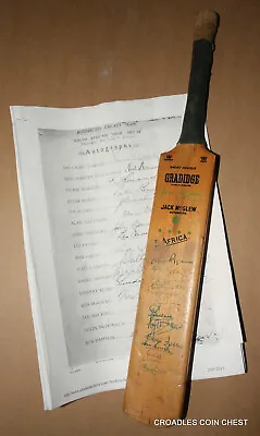 Small Vintage Signed Cricket Bat South Africa Vs Australia 1957-58 Benaud • $275