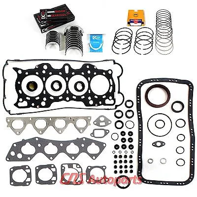 Acura Integra 1.8L Engine Re-Ring Kit B18A1 B18B1 Full Gasket Set Bearings Rings • $123.96