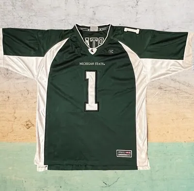 COLOSSEUM Vtg Mens Michigan State Spartans Football #1 Embroidered Jersey 2XL • $28.50
