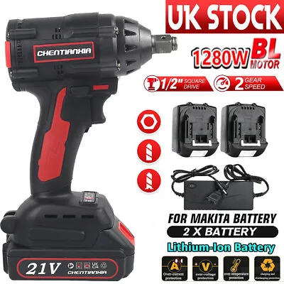 1000Nm 1/2  Cordless Electric Impact Wrench Drill Gun Ratchet Driver 1/2 Battery • £26.99