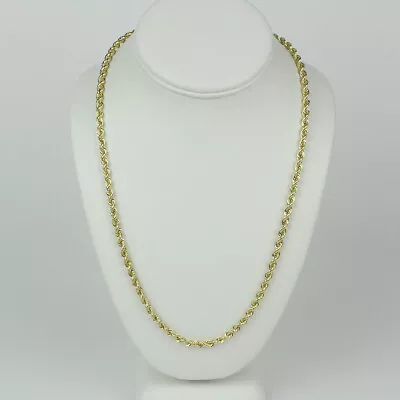 14k Yellow Gold Mens/Womens/Unisex Hollow Rope Chain Necklace 22  • $901.73