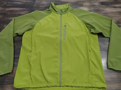 Men's Marmot Full Zip Softshell Jacket Sleeve Logo Lime Green CC-394 Size XL • $15