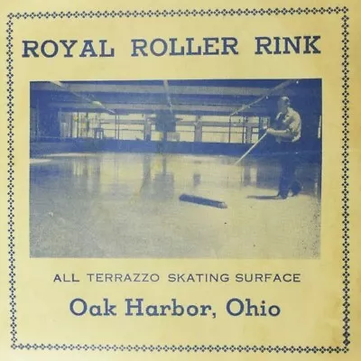 1930-50's Royal Roller Rink Oak Harbor Ohio Roller Skating Label Vintage B7 • $17.25