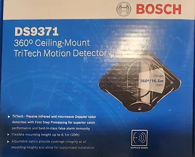 NEW Bosch 360 Degree Ceiling Mount TriTech Motion Detector DS9371 Black • $49.99