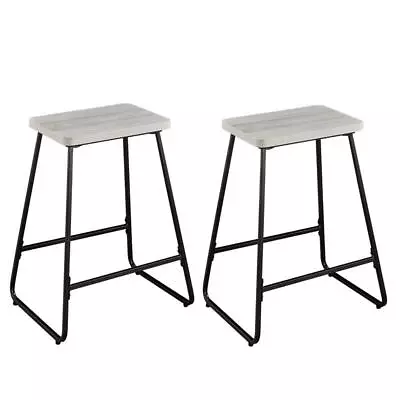 Steve Silver Carson Weathered Driftwood Gray Metal Counter Stool (Set Of 2) • $73.98