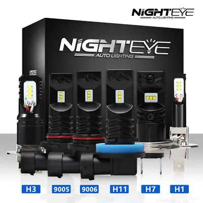 NIGHTEYE 2x H1 H3 H7 H8 H11 9005 9006 LED Fog Light Bulbs Car Lamp White 6000K • $25.59