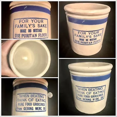 Rare Double Advertising Stoneware Butter Crock When Beating Think Of Eating! • $149